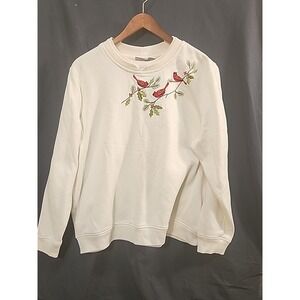 breckenridge Winter Cardinal graphic cotton blend soft sweater size XL